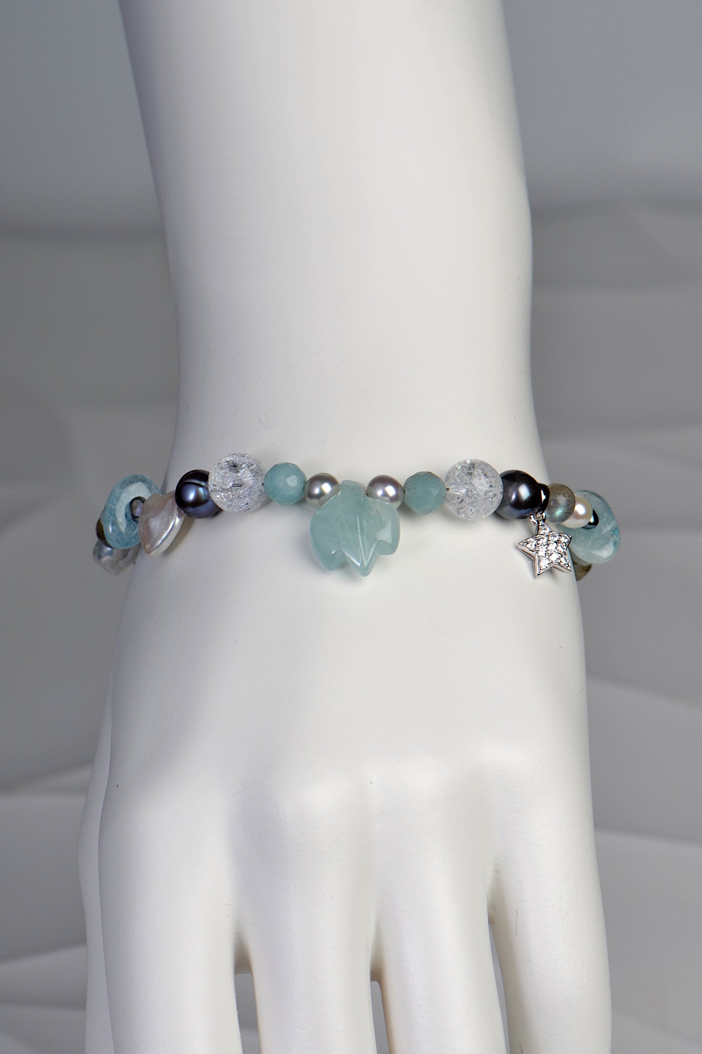 Aquamarine & Pearl Fairy Bracelet