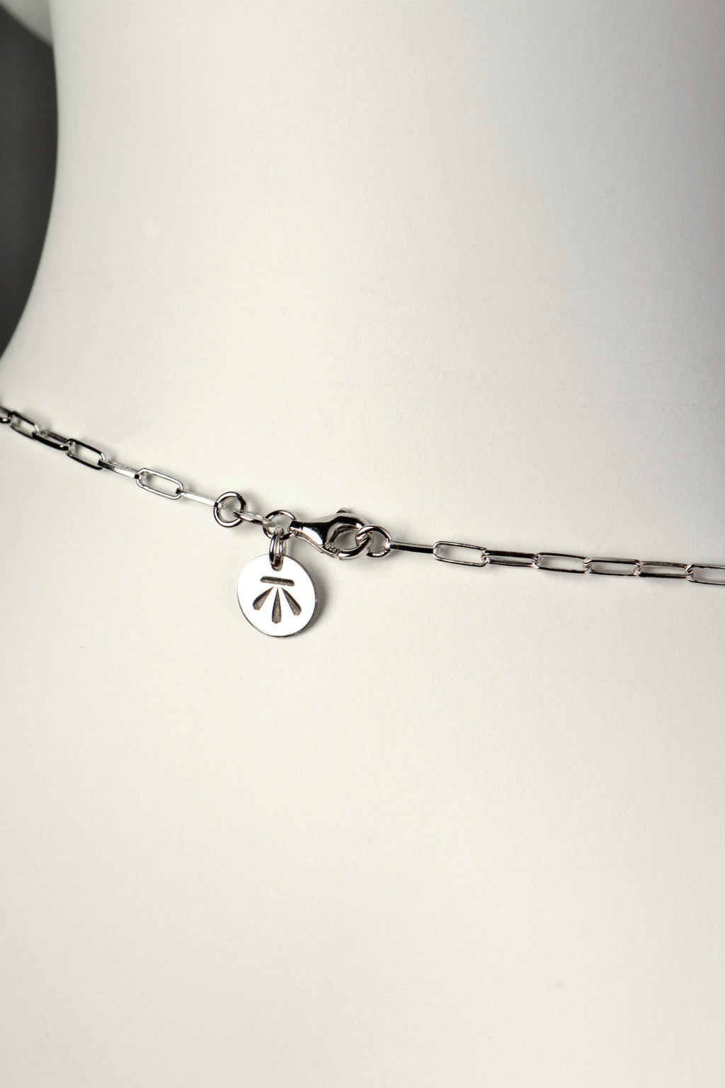sterling silver handmade paper link modern design extra long chain necklace from jeweller Christine Sadler