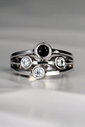 Black sapphire and lab diamond Cairn ring - Ring Christine Sadler