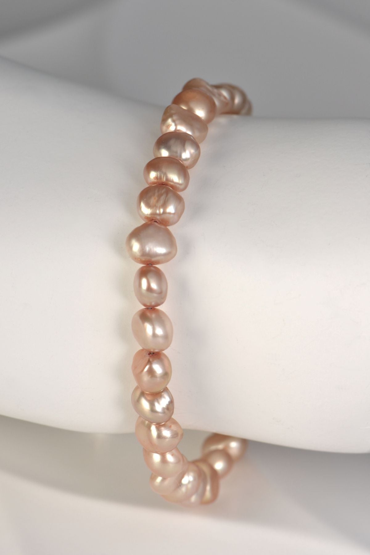 Chocolate coloured cultured pearl bracelet with a sterling silver adjustable clasp - Christine Sadler