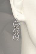 handmade silver circle drop earrings