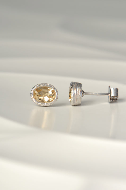 Designer Citrine November Birthstone Earrings