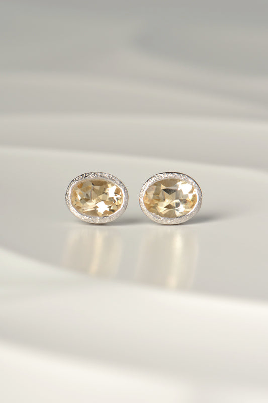 Designer Citrine November Birthstone Earrings