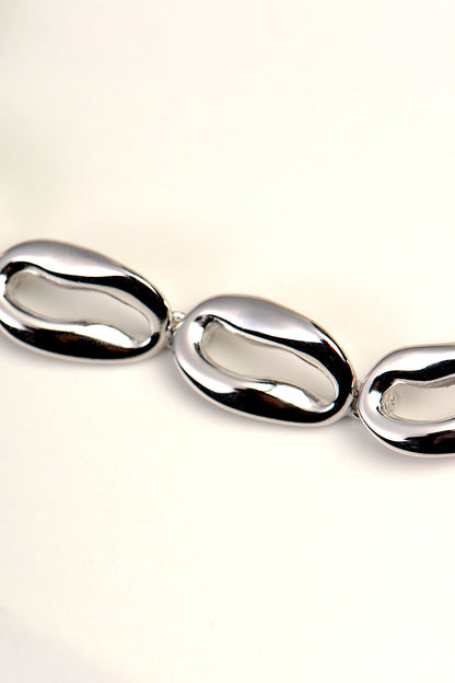 coffee bean shaped designer silver bracelet for women by Jorge Revilla
