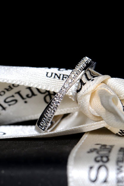 contemporary UK diamond set wedding ring for a woman