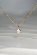 Handmade petite yellow gold circle pendant set with a 0.10ct lab diamond - Christine Sadler