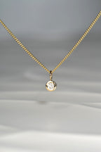 Handmade petite yellow gold circle pendant set with a 0.10ct lab diamond - Christine Sadler