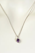 designer Amethyst and silver birthstone necklace