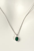 real emerald and silver designer necklace