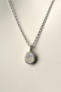 designer oval rainbow moonstone necklace