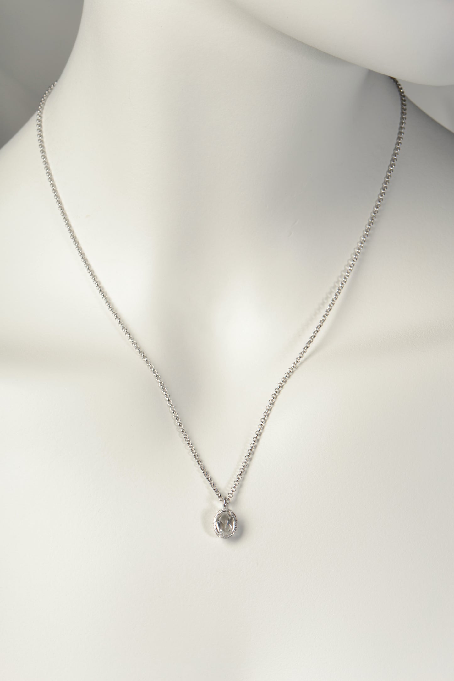 white topaz gemstone necklace birthstone for April