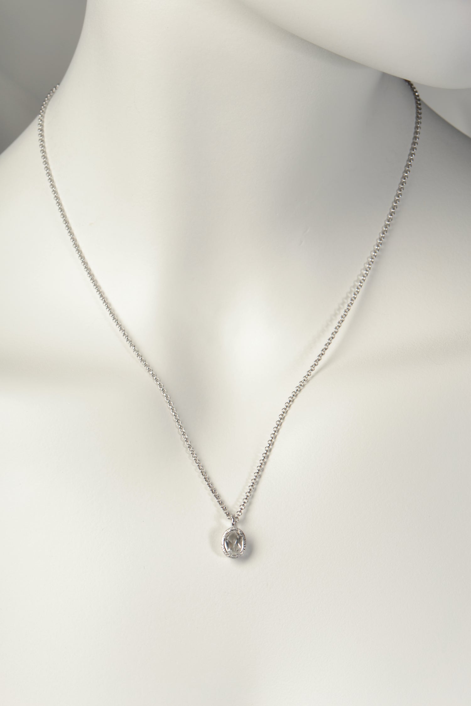 white topaz gemstone necklace birthstone for April