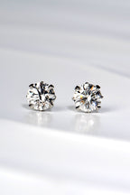designer two carat platinum lab diamond stud earrings with a flame design - Christine Sadler