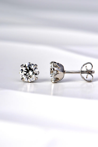 tiny platinum flame two carat lab diamond earrings exclusively available from Christine Sadler