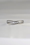 U shaped platinum diamond set wedding ring