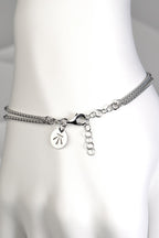 modern layered real silver chain link bracelet Christine Sadler
