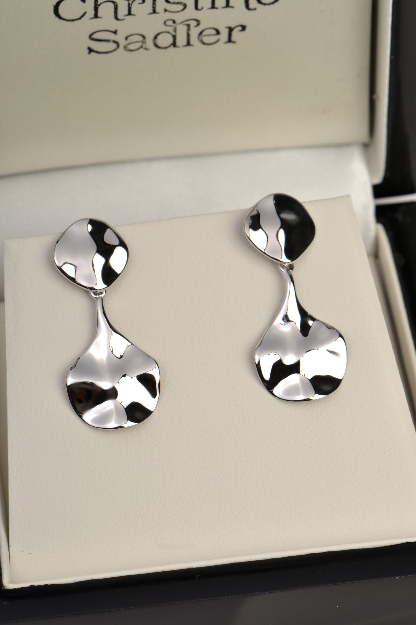 Designer Double Drop Aqua Earrings
