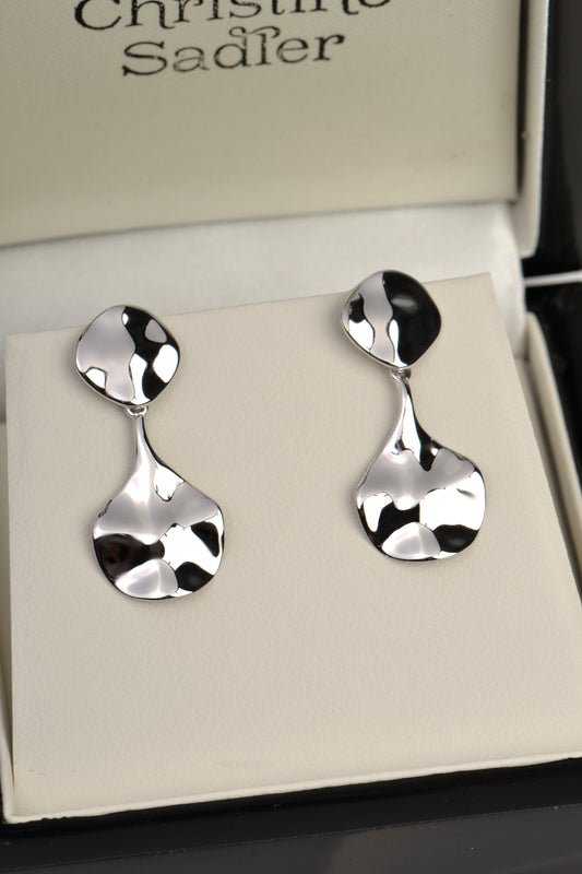 Designer Double Drop Aqua Earrings