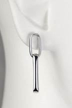long drop modern silver geometric paper link earrings from Christine Sadler