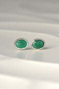 real emerald and silver designer birthstone earrings