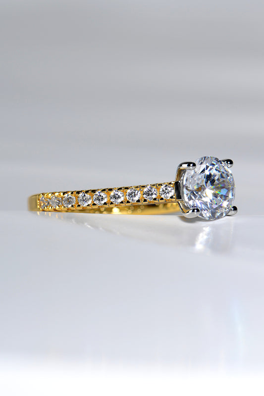 Gold And Platinum Diamond Engagement Ring
