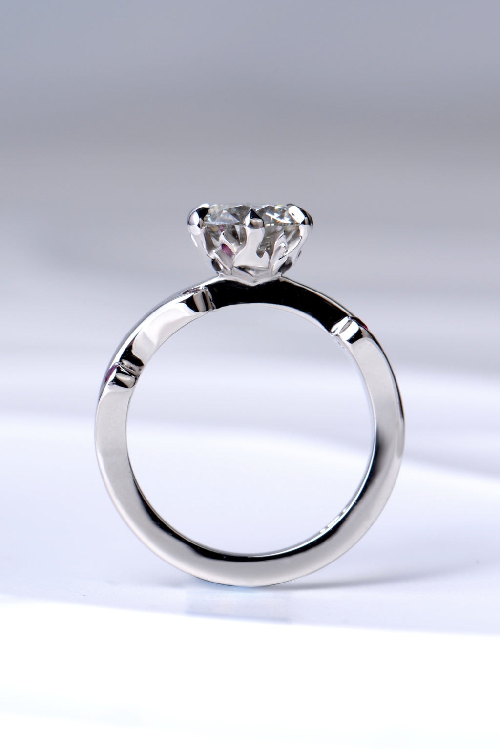 two carat diamond and ruby designer ring as an engagement ring or 40th wedding anniversary gift