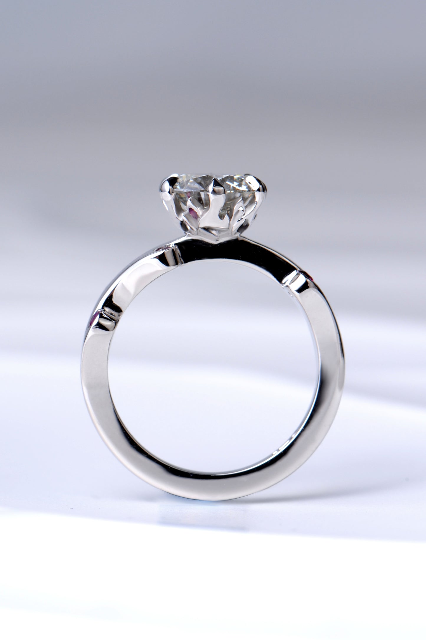 two carat diamond and ruby designer ring as an engagement ring or 40th wedding anniversary gift