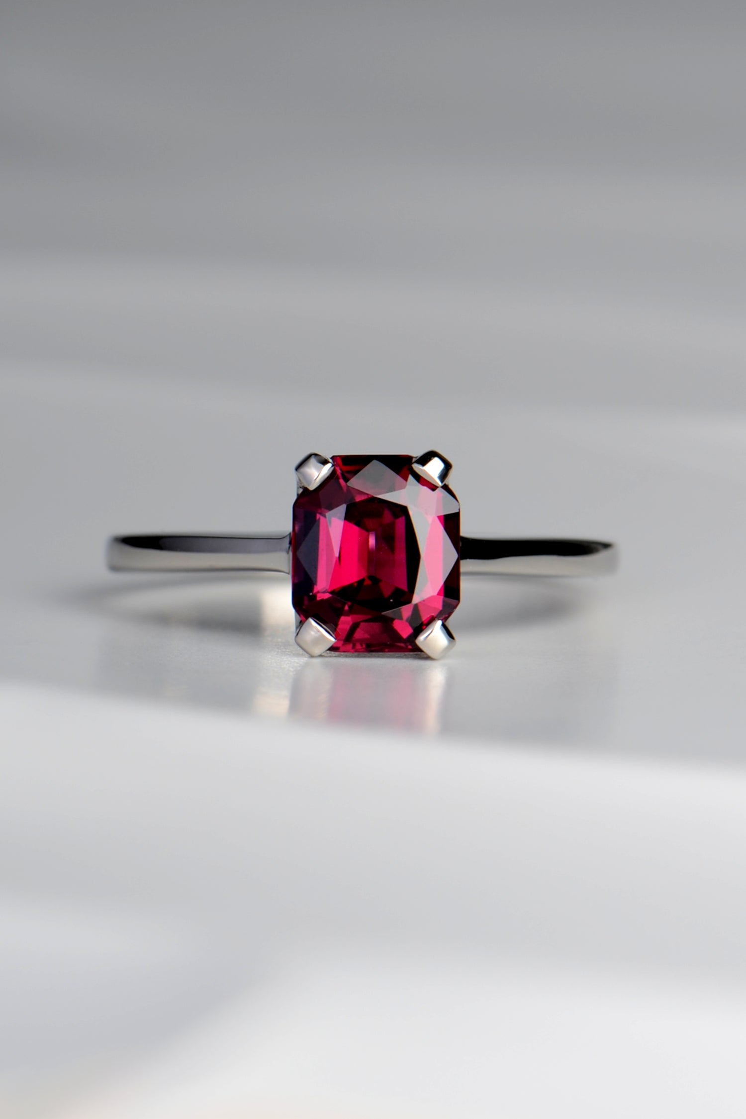 Platinum Rhodolite Garnet Ring - Gemstone rings Christine Sadler Unforgettable Jewellery