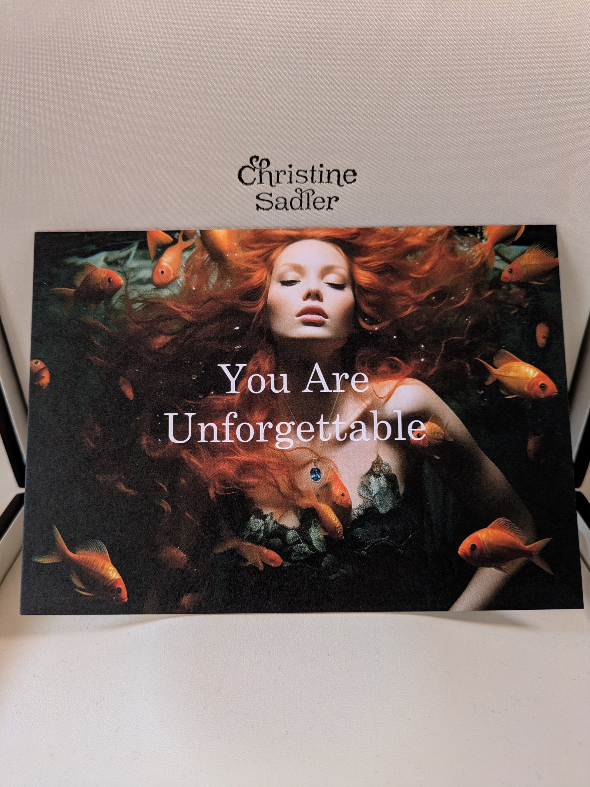 designer jewellert gift voucher with the words You Are Unforgettable on the front