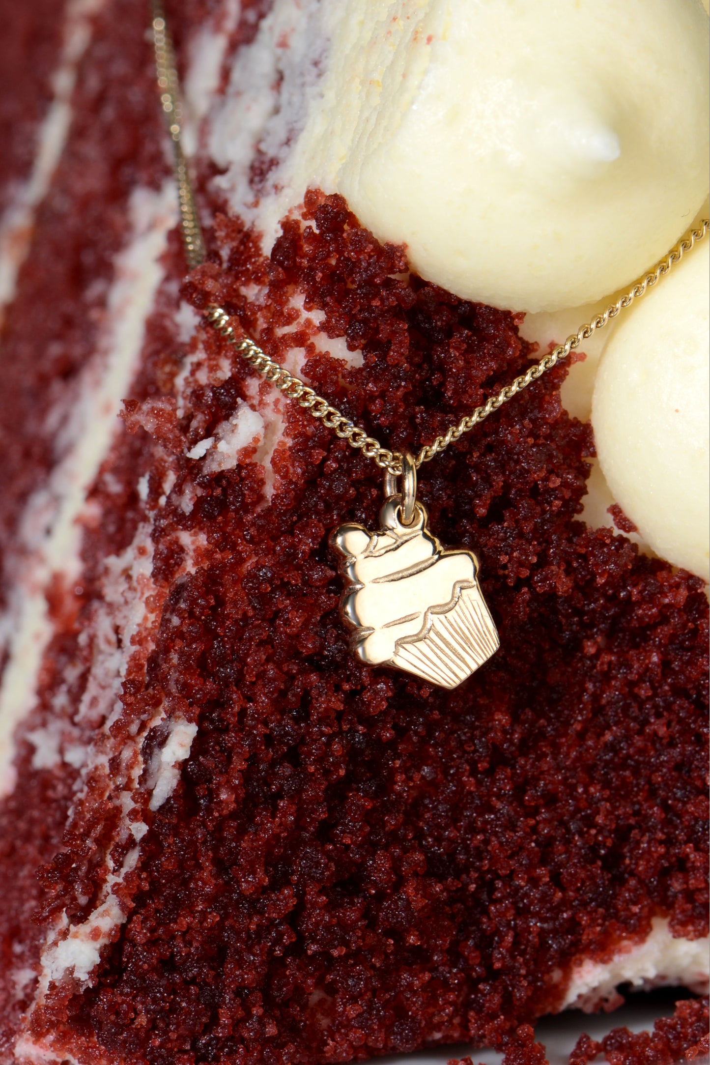 Afternoon Tea Gold Cupcake Necklace
