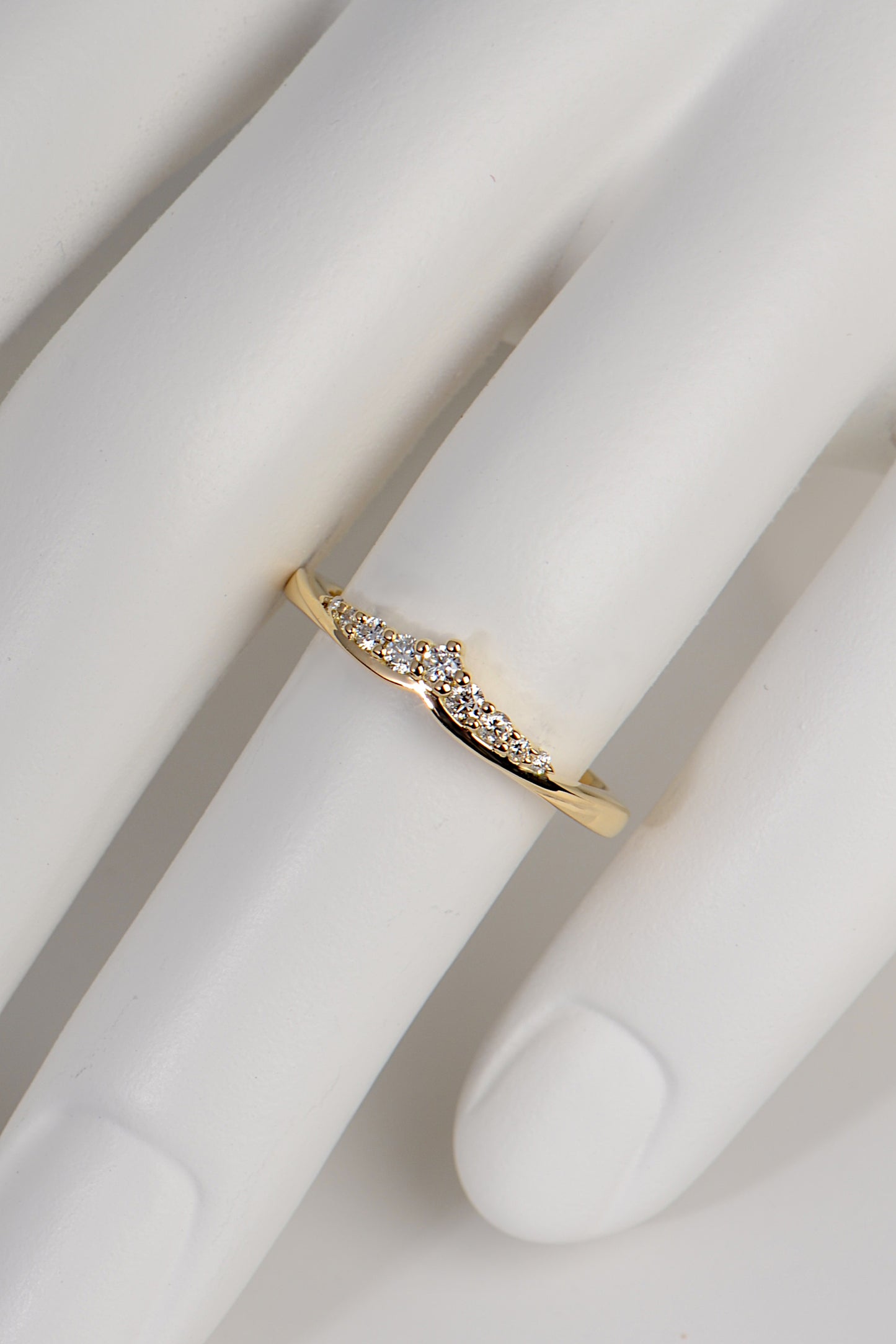 tiara style diamond wedding ring in 18ct yellow gold, made in the UK