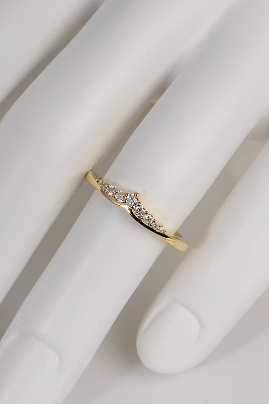 tiara style diamond wedding ring in 18ct yellow gold, made in the UK