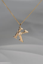 Love Letter Gold Initial Necklace - Necklaces Christine Sadler