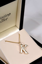 Love Letter Gold Initial Necklace - Necklaces Christine Sadler
