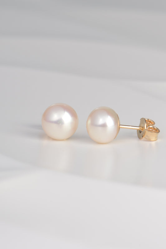 real pearl earrings with gold fittings