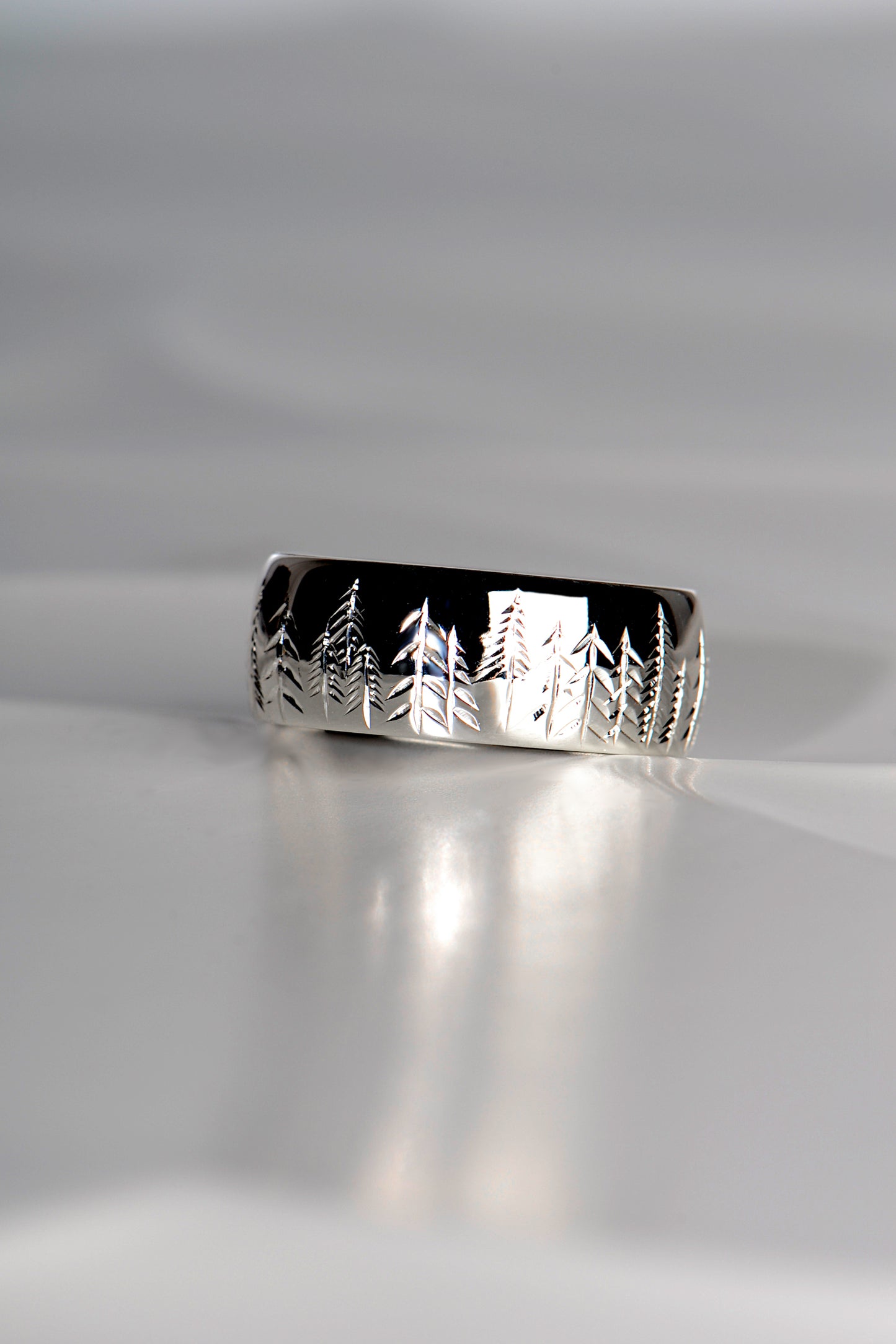 Hand Engraved Trees Ring