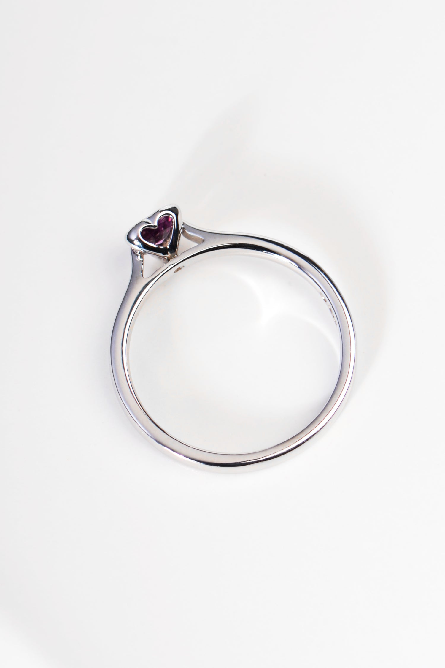 Pink Sapphire Heart Ring 9ct White Gold1