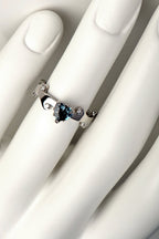 real colour change alexandrite platinum and diamond engagement ring that is one of a kind and extremely rare by Christine Sadler
