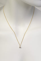 delicate 9ct yellow gold lab diamond necklace on an 18 inch curb chain - Christine Sadler