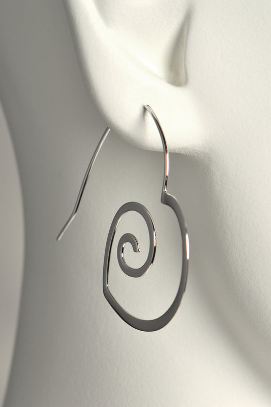 modern large silver heart shaped hoop earrings that are different and special