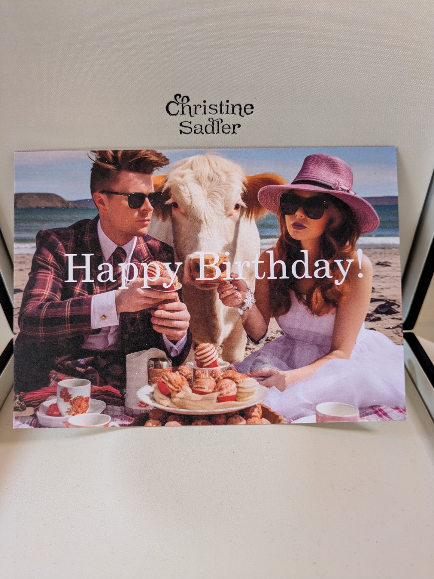Designer jewellery gift voucher with the words Happy Birthday on the front