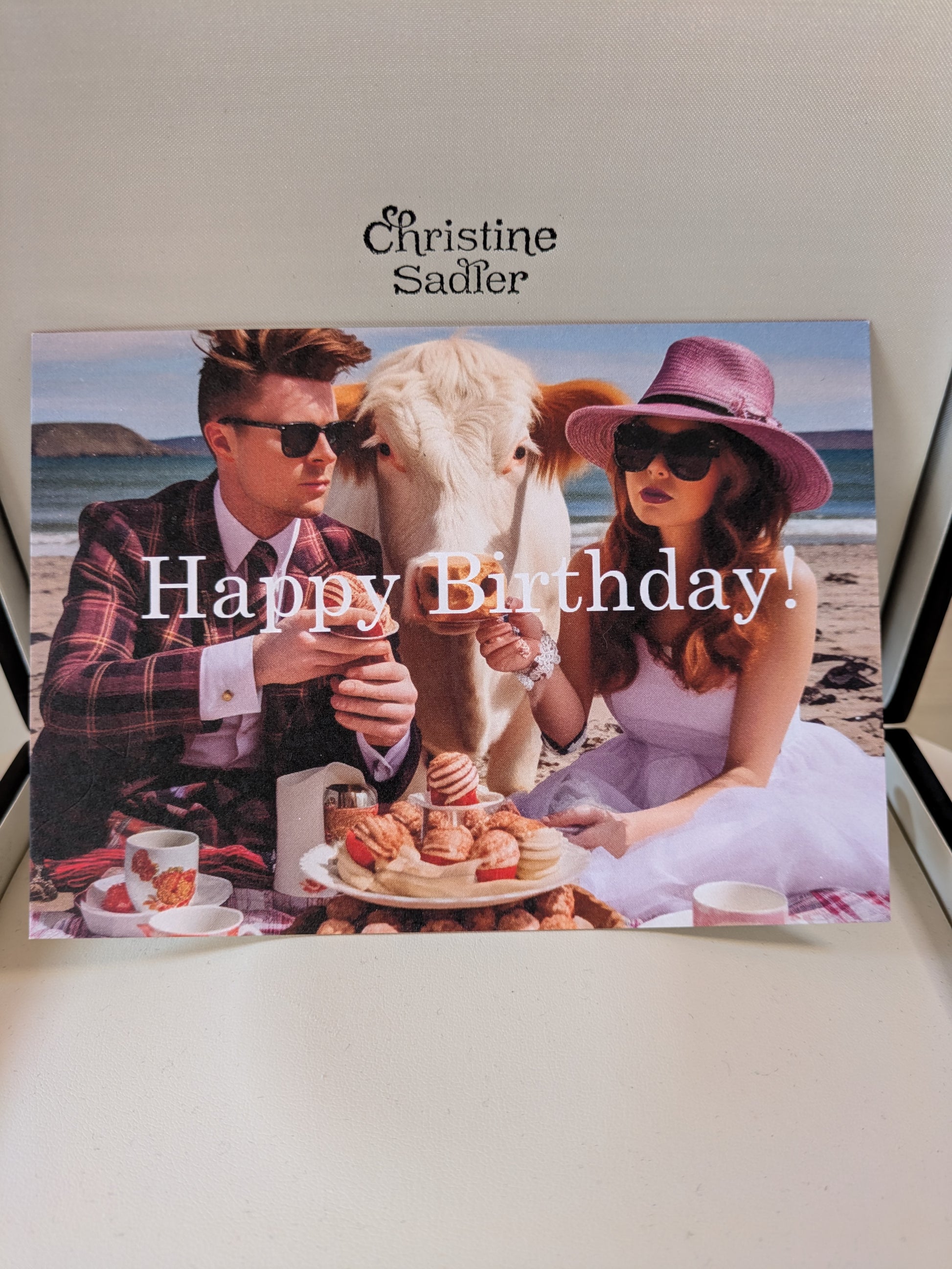 Designer jewellery gift voucher with the words Happy Birthday on the front