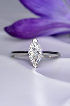 High quality one carat marquise diamond ring in platinum made in the UK