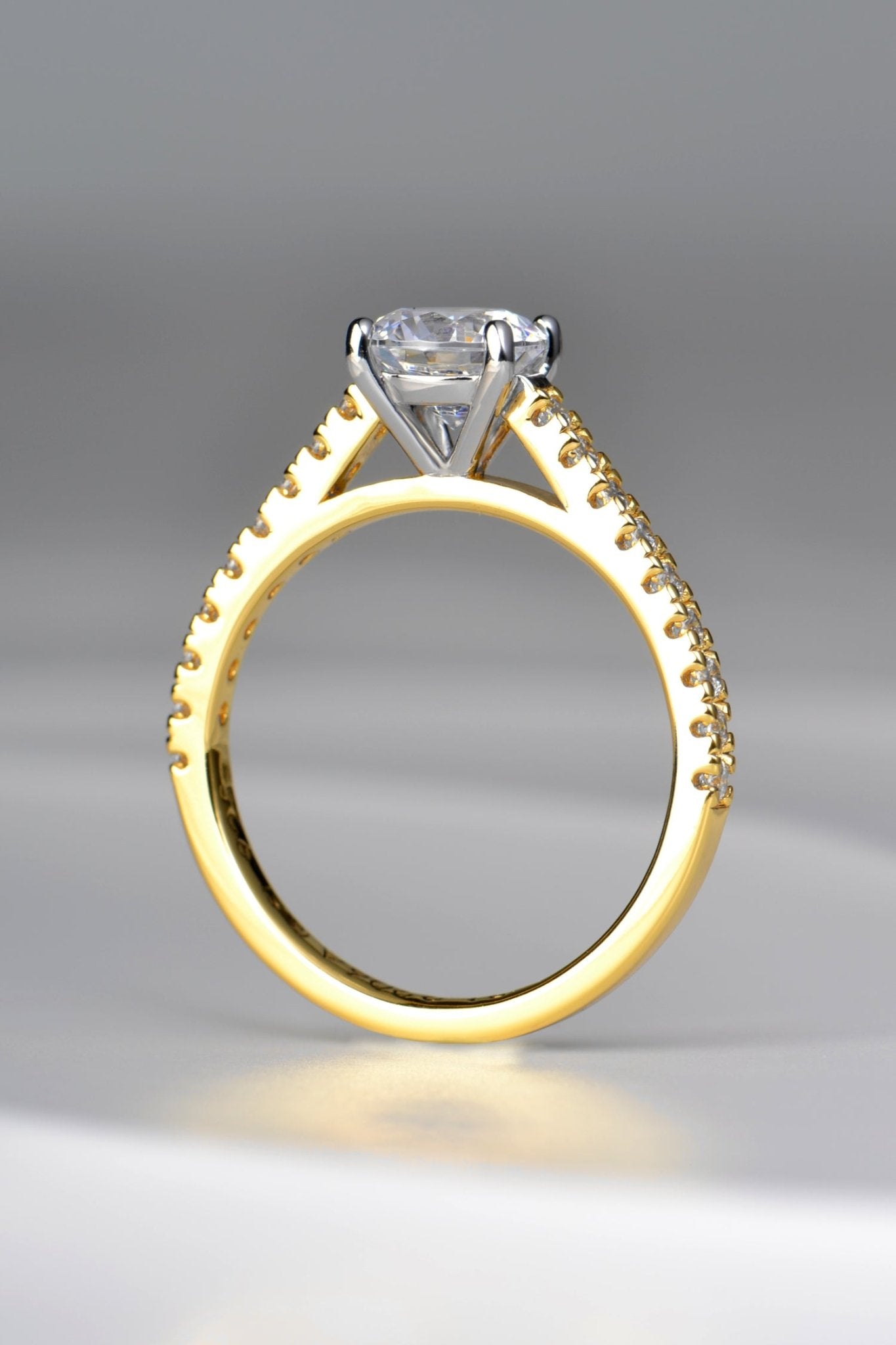 Gold And Platinum Diamond Engagement Ring - Main Image