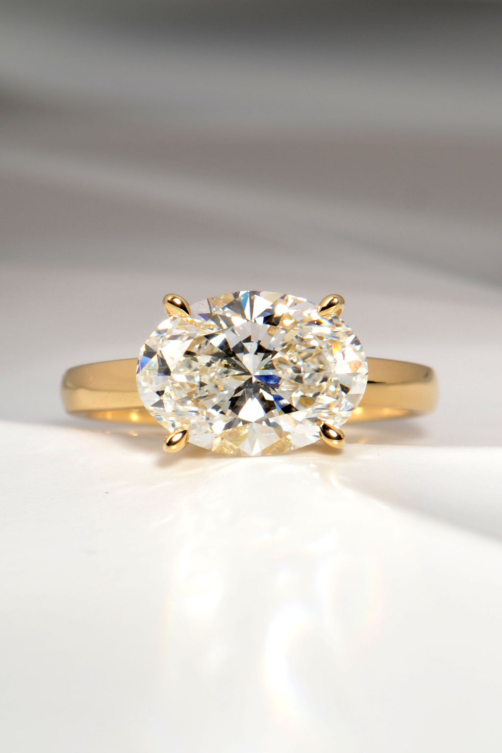 3ct oval lab diamond engagement ring in east west design - Christine Sadler