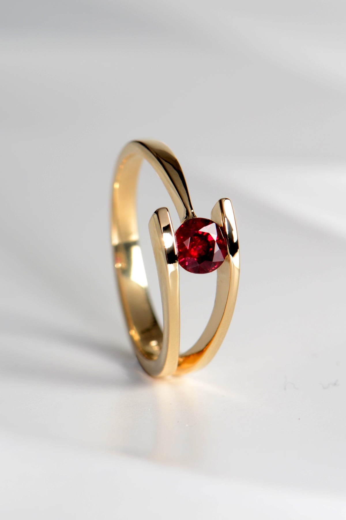 Modern Yellow Gold Ruby Ring | Orchard Collection | Christine Sadler ...