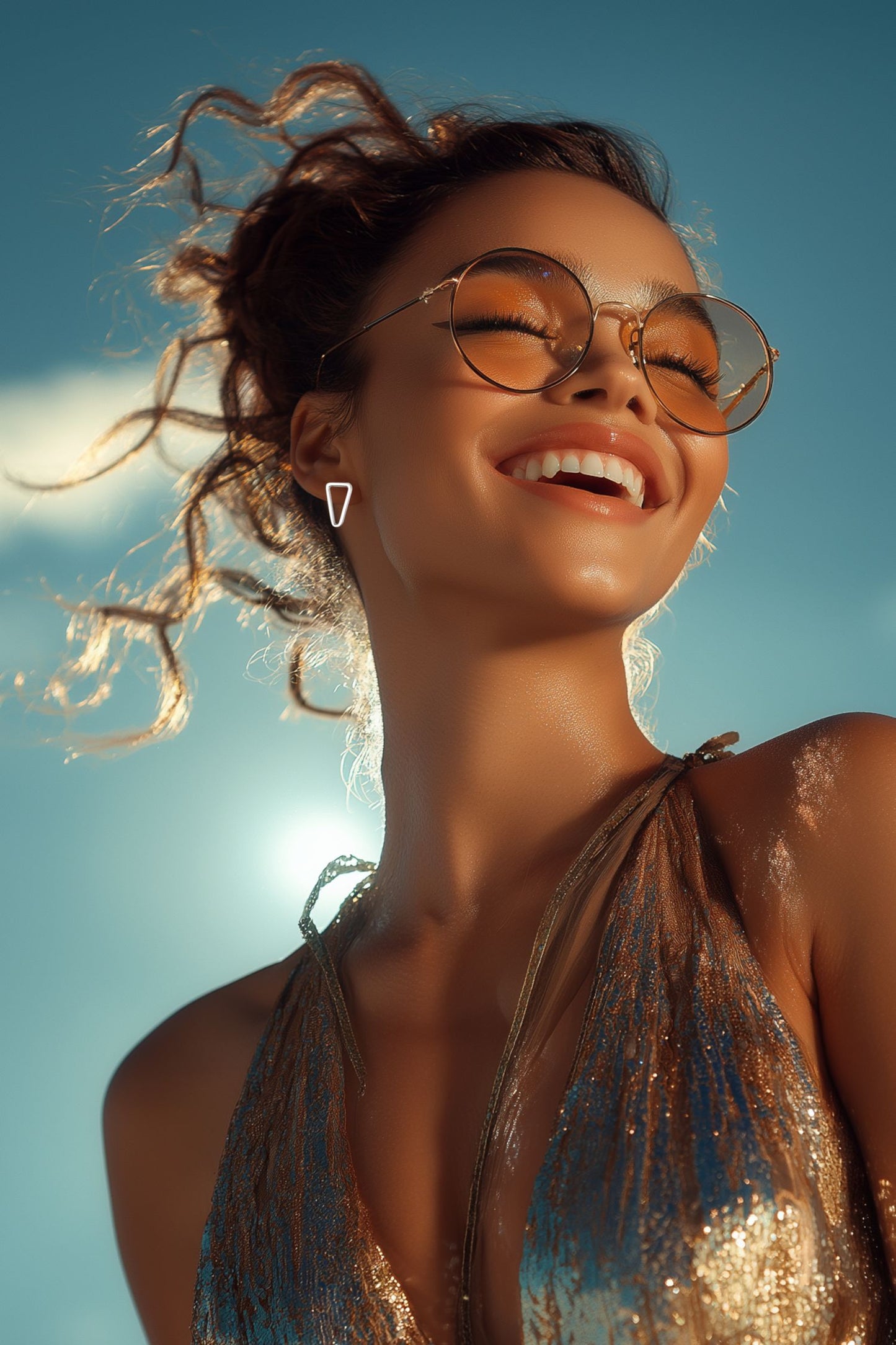 Modern Triangle Sterling Silver Stud Earrings