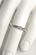 narrow silver ring handmade in Spain from jewellery designer Jorge Revilla