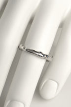 narrow silver ring handmade in Spain from jewellery designer Jorge Revilla