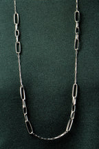 very long sterling silver paper link chain necklace from jeweller Christine Sadler